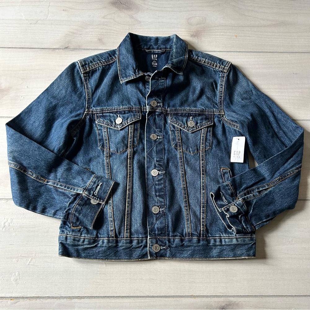 NWT GAP Blue Button Front Denim Jean Jacket